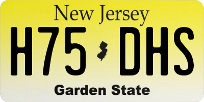NJ license plate H75DHS