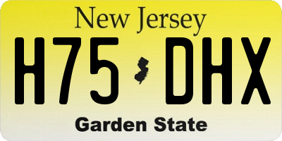 NJ license plate H75DHX