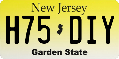 NJ license plate H75DIY