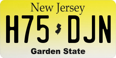 NJ license plate H75DJN