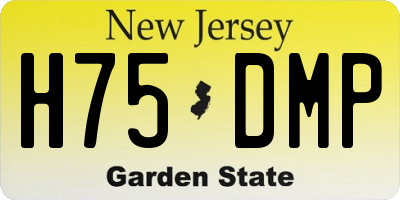 NJ license plate H75DMP