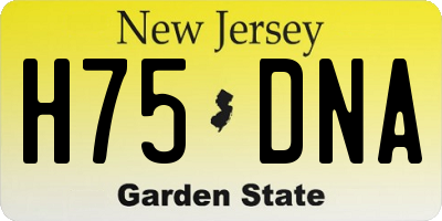 NJ license plate H75DNA