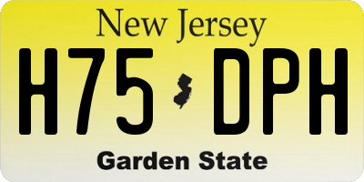 NJ license plate H75DPH