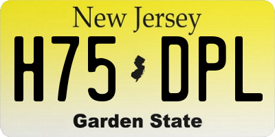 NJ license plate H75DPL