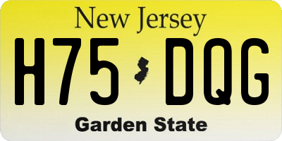 NJ license plate H75DQG