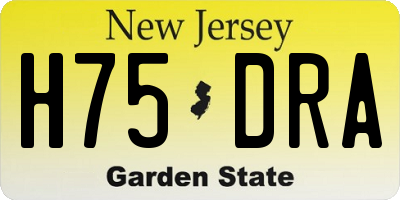 NJ license plate H75DRA