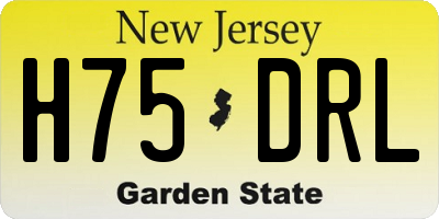 NJ license plate H75DRL