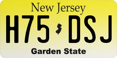NJ license plate H75DSJ