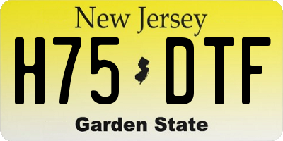 NJ license plate H75DTF
