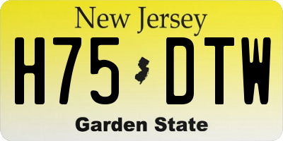 NJ license plate H75DTW