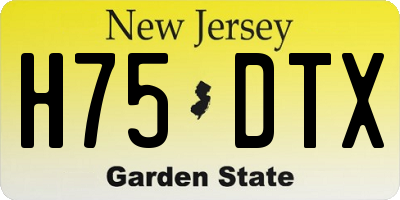 NJ license plate H75DTX