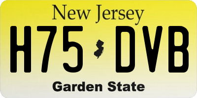 NJ license plate H75DVB