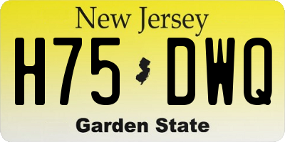 NJ license plate H75DWQ