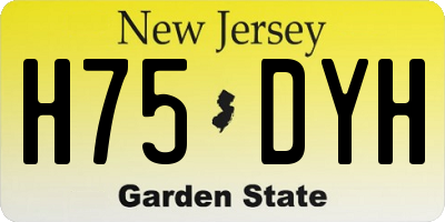 NJ license plate H75DYH