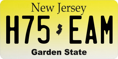 NJ license plate H75EAM