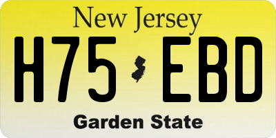 NJ license plate H75EBD