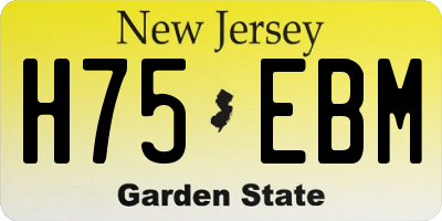 NJ license plate H75EBM
