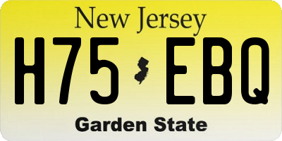 NJ license plate H75EBQ