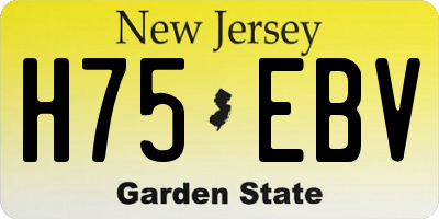 NJ license plate H75EBV