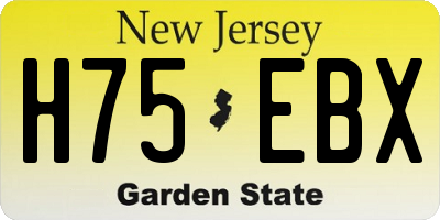 NJ license plate H75EBX