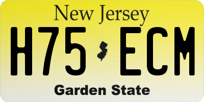 NJ license plate H75ECM
