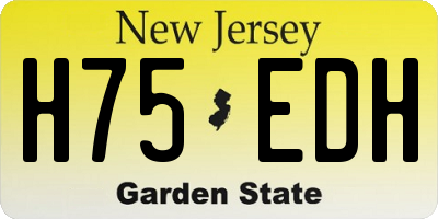 NJ license plate H75EDH