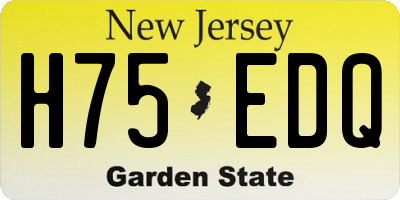 NJ license plate H75EDQ