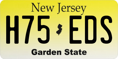 NJ license plate H75EDS