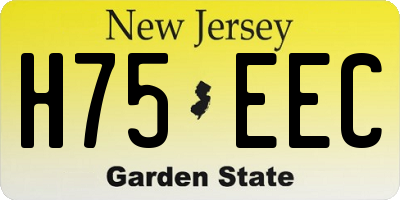 NJ license plate H75EEC