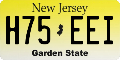 NJ license plate H75EEI