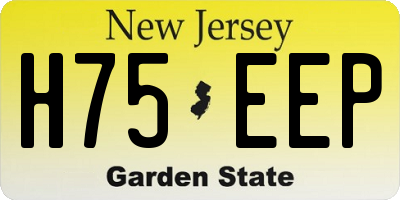 NJ license plate H75EEP