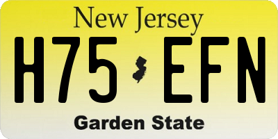 NJ license plate H75EFN