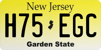 NJ license plate H75EGC