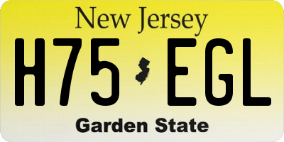 NJ license plate H75EGL