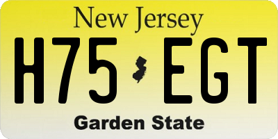 NJ license plate H75EGT