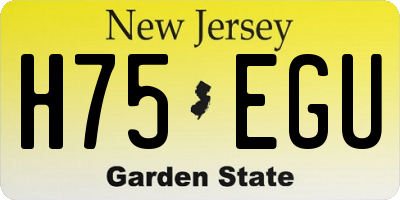 NJ license plate H75EGU