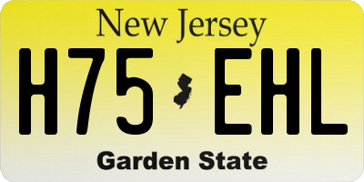 NJ license plate H75EHL