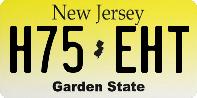 NJ license plate H75EHT