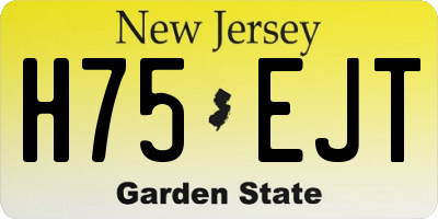 NJ license plate H75EJT