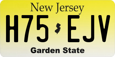 NJ license plate H75EJV