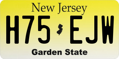NJ license plate H75EJW
