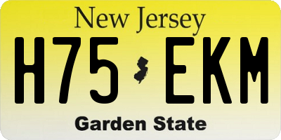 NJ license plate H75EKM