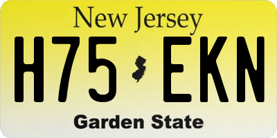 NJ license plate H75EKN