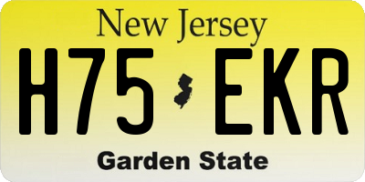 NJ license plate H75EKR