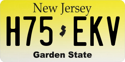 NJ license plate H75EKV