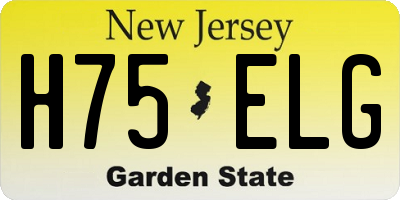 NJ license plate H75ELG