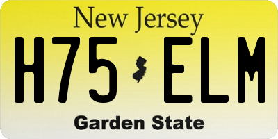 NJ license plate H75ELM