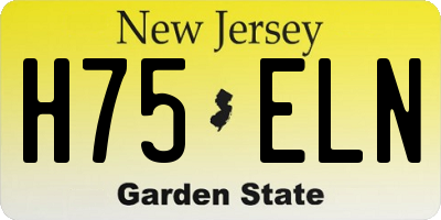 NJ license plate H75ELN