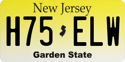 NJ license plate H75ELW