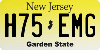 NJ license plate H75EMG